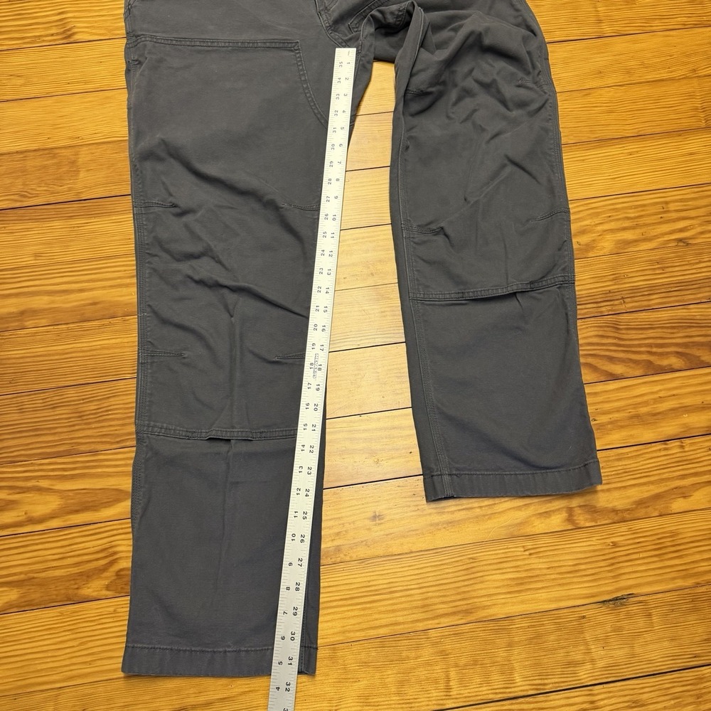 Carhartt Canvas Mens 36 x 32 Gray Double Knee Rugged Flex Relax Fit BN2802-M - Picture 6 of 11